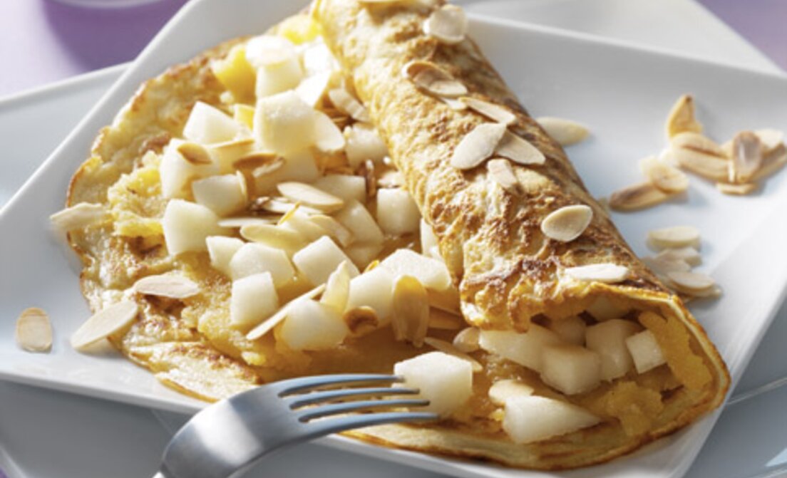 Amandel-perenpannenkoek