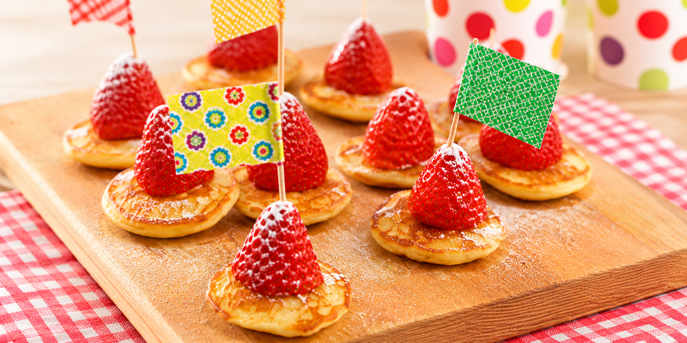 Aardbeien-poffertjes trakatie