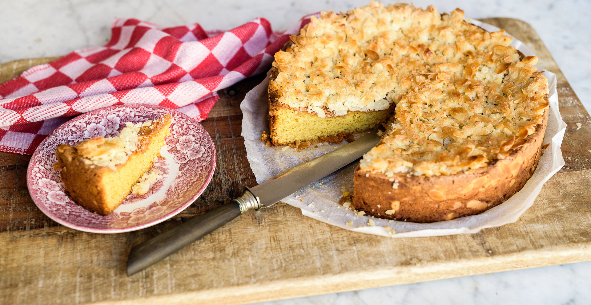 Amandelcake met crunchy laagje (glutenvrij)