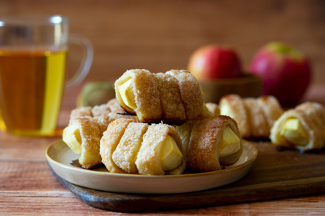 Appel bladerdeeg hapjes Bladerdeeghapjes met appel
