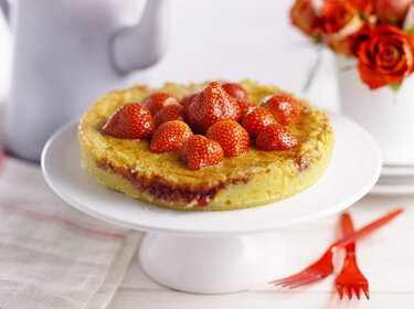 Boterkoek met aardbeien