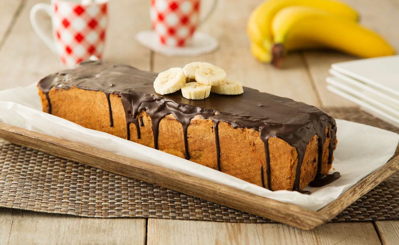 Bananencake met chocoglazuur