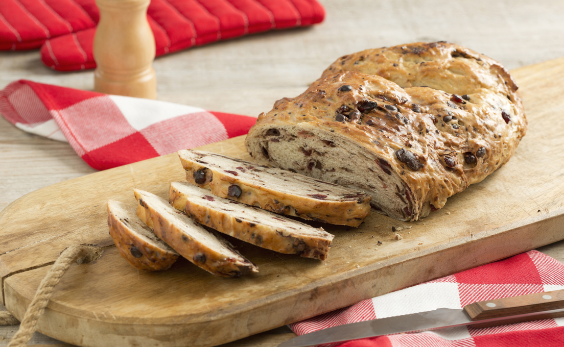 Brood met cranberries en chocoladestukjes