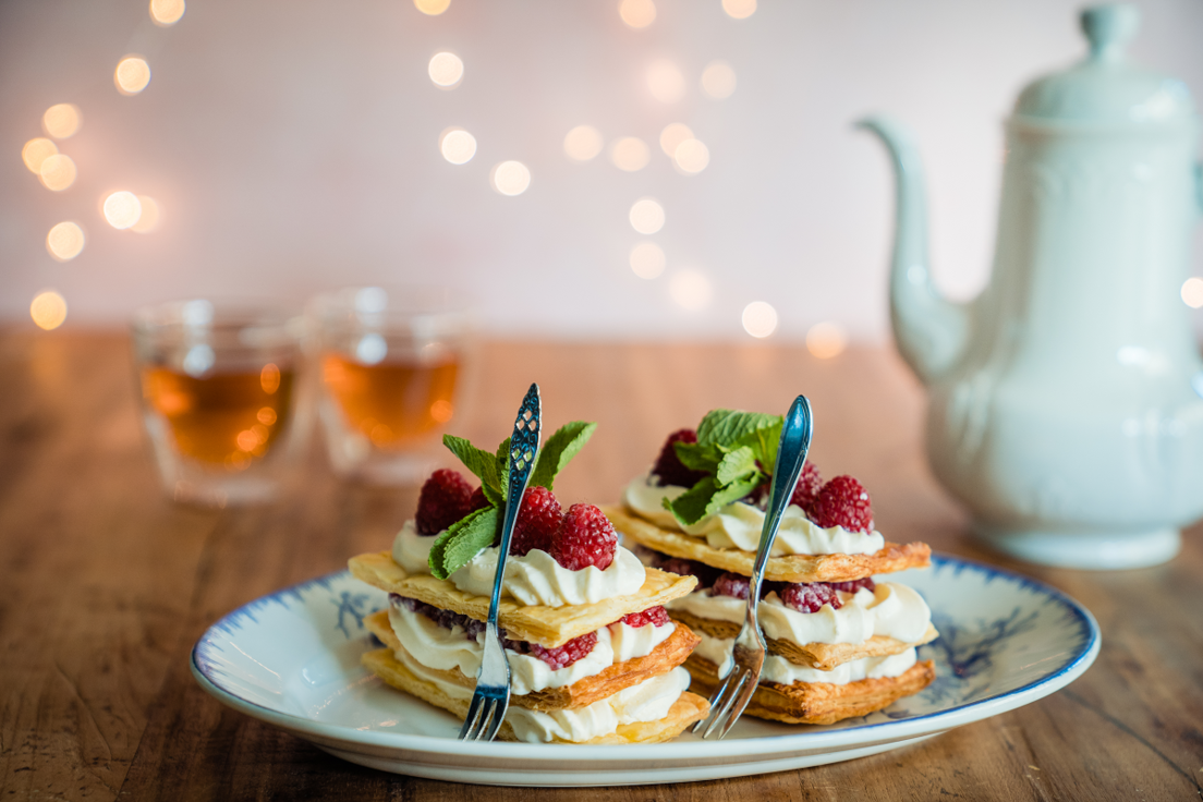 Bladerdeeg met frambozen en mascarpone van Danna