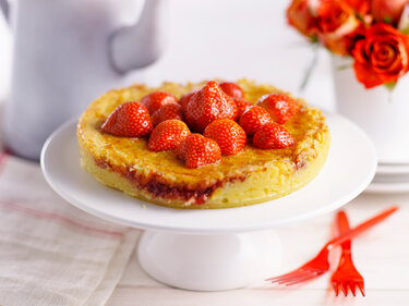 Boterkoek met aardbeien
