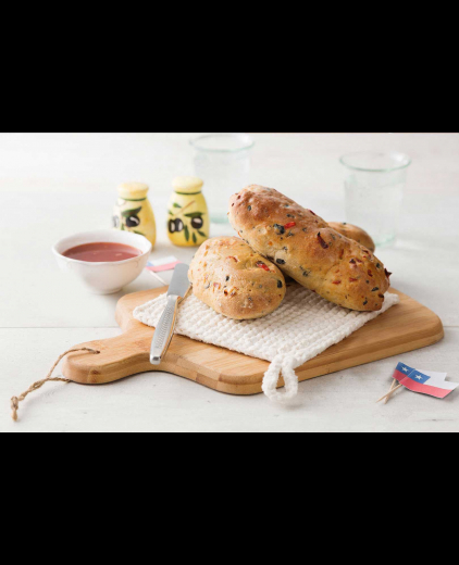 Broodjes met chilipeper en olijven