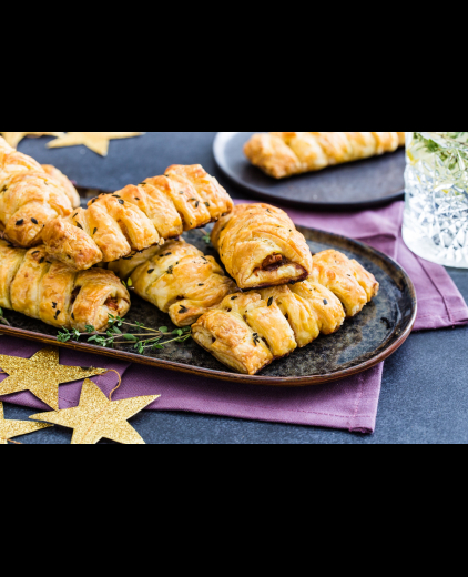 Bladerdeeghapjes met gorgonzola en vijgen
