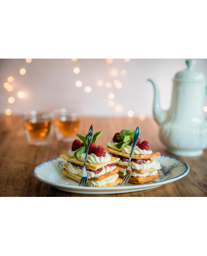 Bladerdeeg met frambozen en mascarpone van Danna