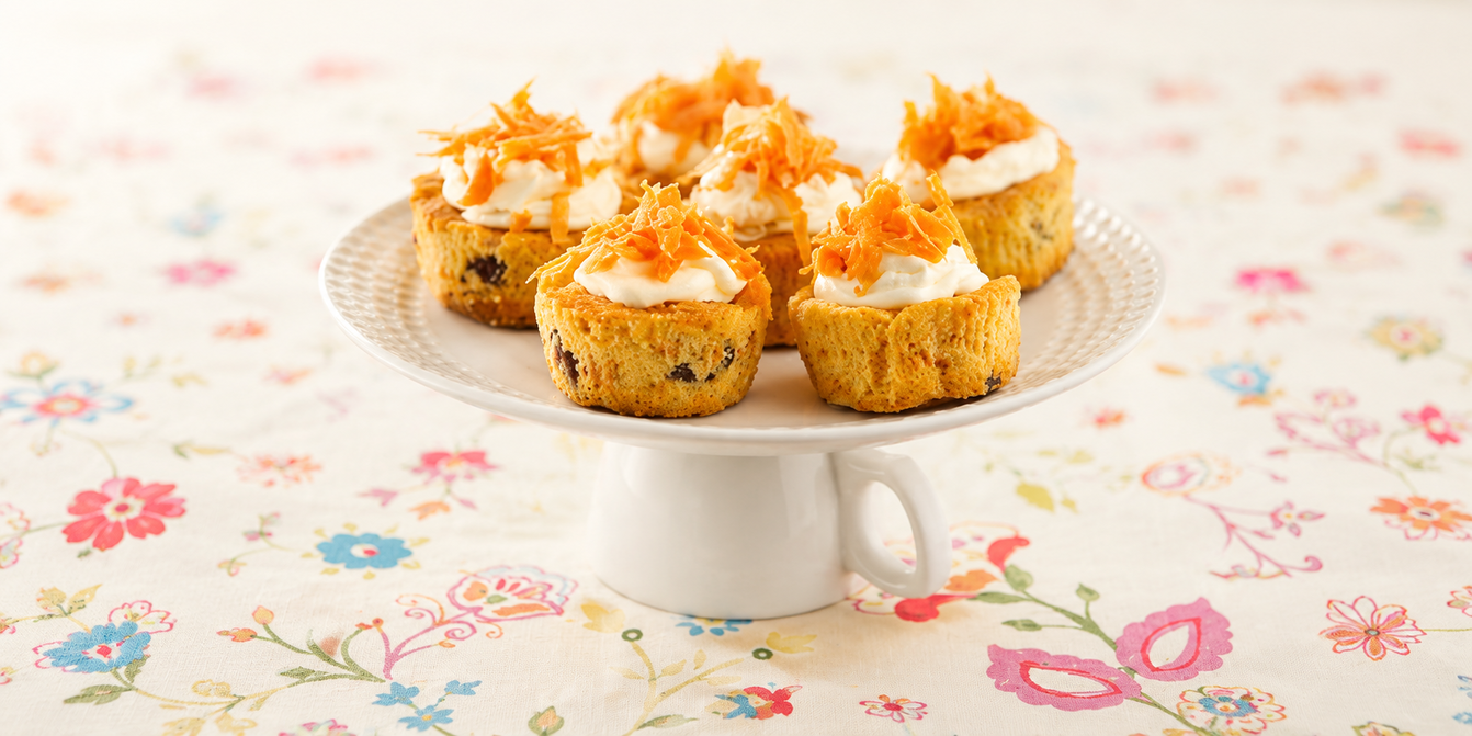 Cupcakes met mascarpone en wortel