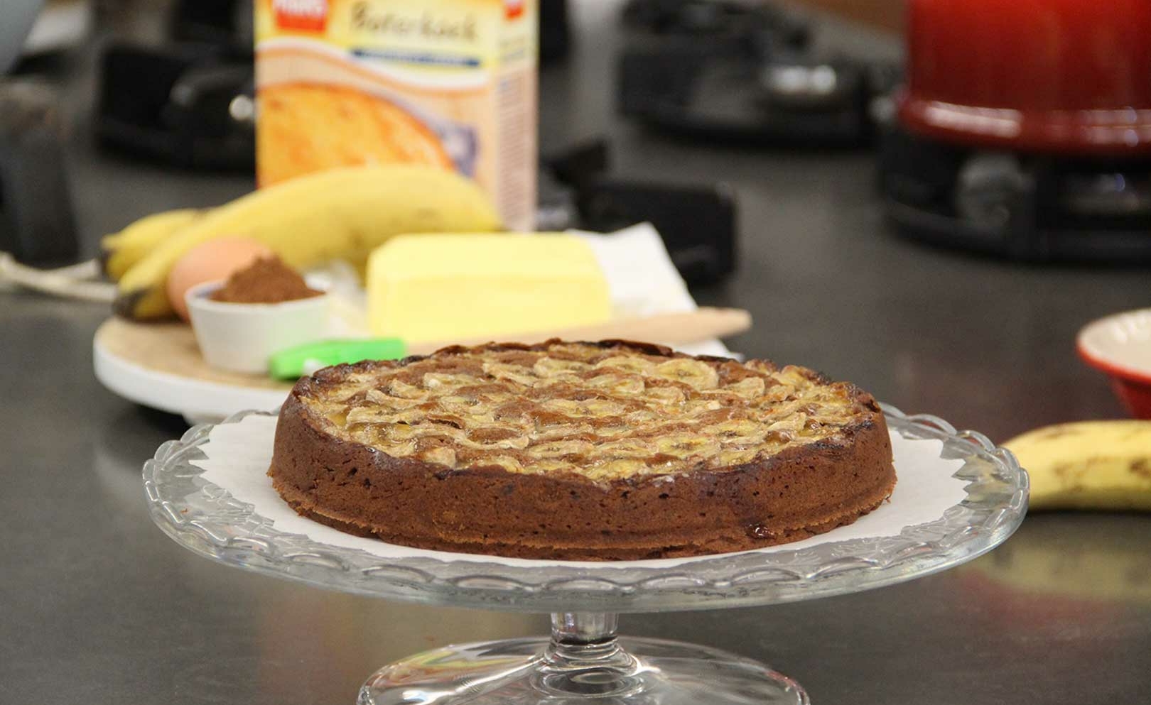 Chocolade boterkoek met banaan van Hadewych