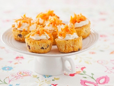 Cupcakes met mascarpone en wortel