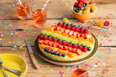 Regenboog fruittaart