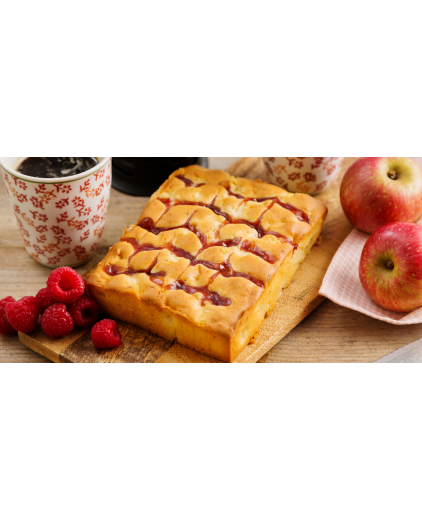 Framboos-appelcake