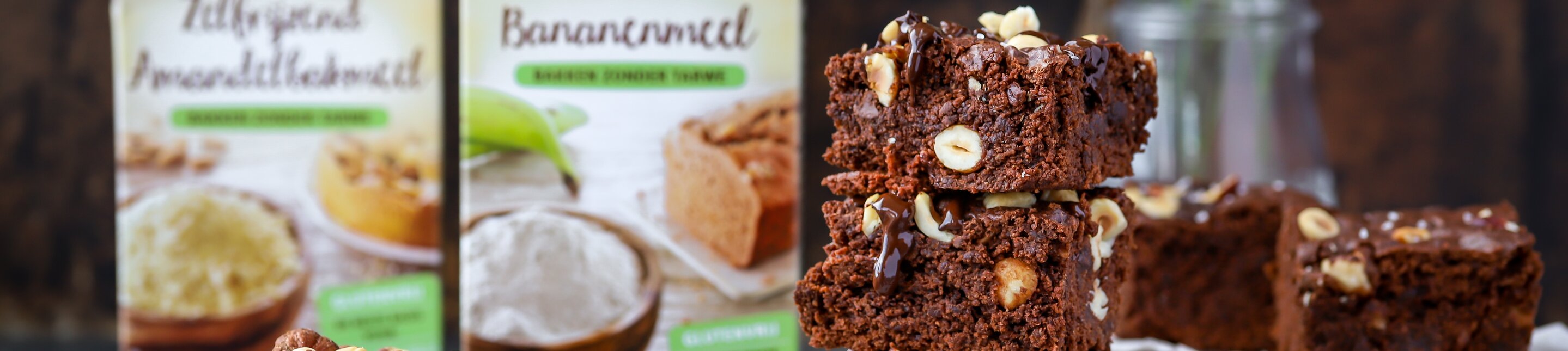 Glutenvrije brownies van bananenmeel