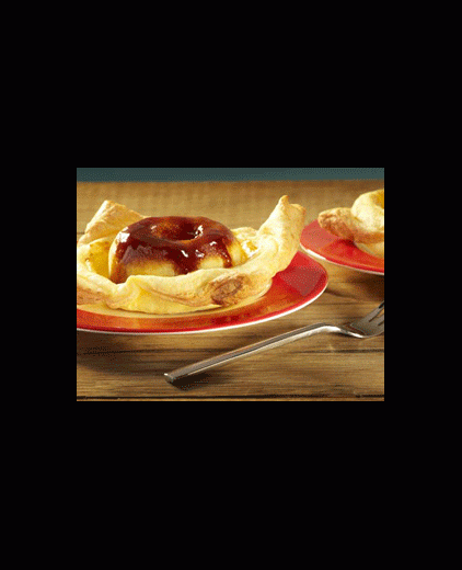 Gekarameliseerde appeltjes met bladerdeeg