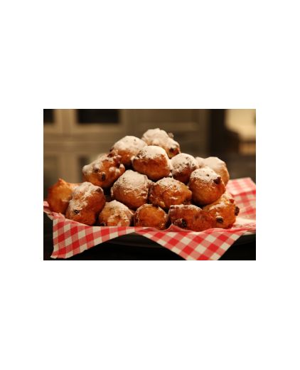 Gevulde Oliebollen met gekonfijte sinaasappelschil