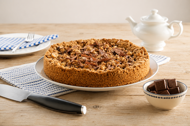Havermout bananentaart met chocolade