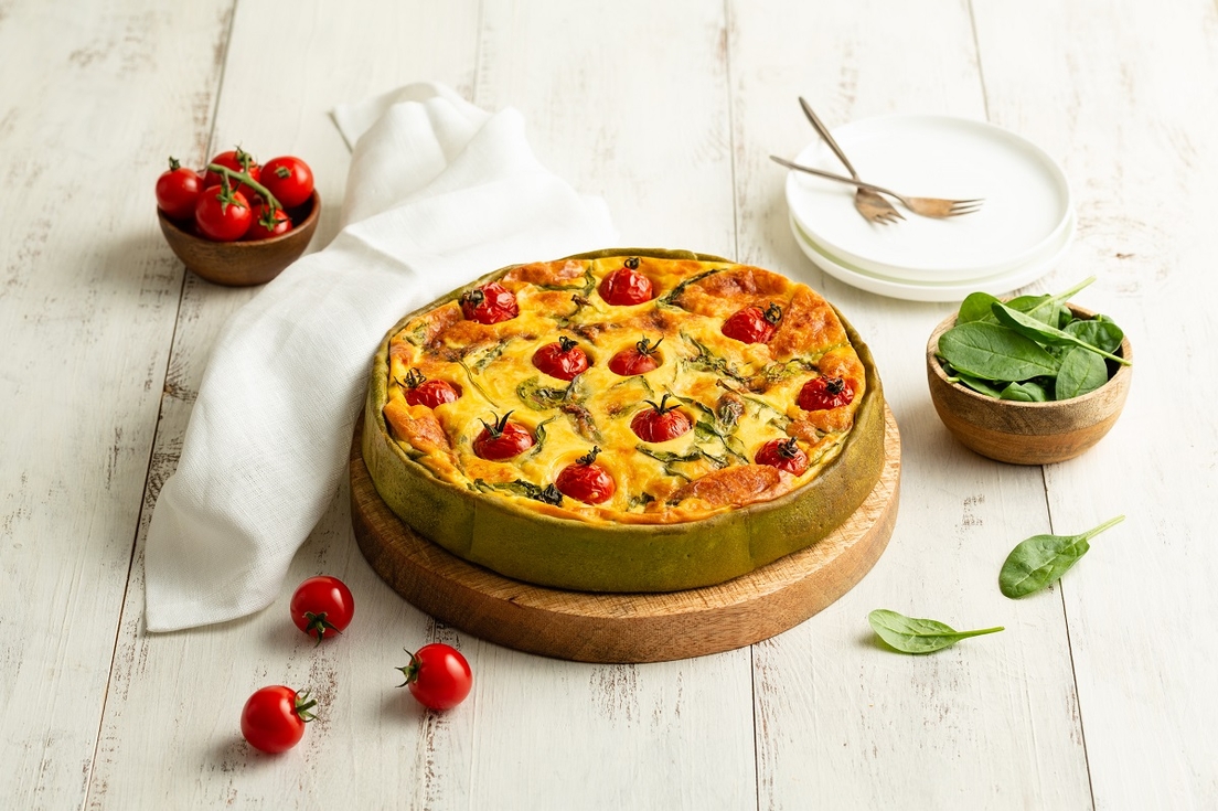 Quiche met zongedroogde tomaatjes
