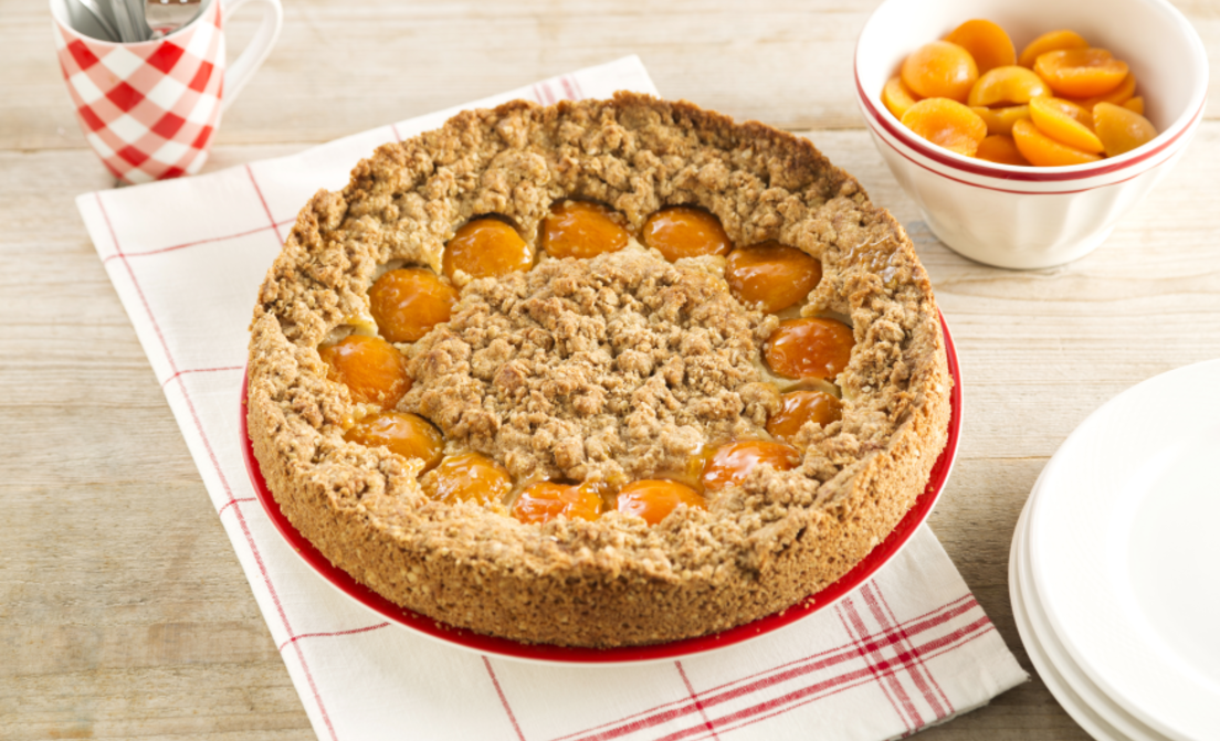 Havermout abrikozentaart met frangipane van Saakje