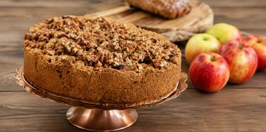 Havermout Appeltaart met gekarameliseerde pecannoten van Hadewych