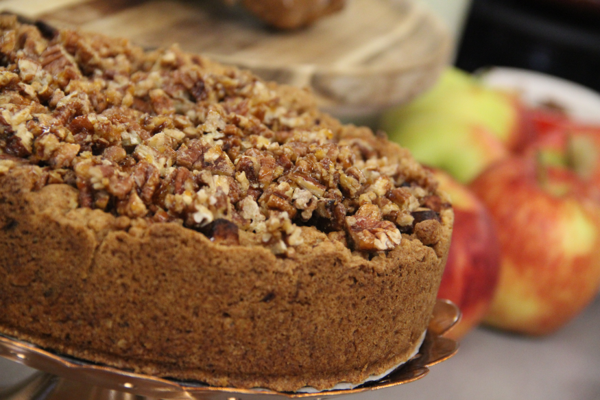 Havermout Appeltaart met gekarameliseerde pecannoten van Hadewych