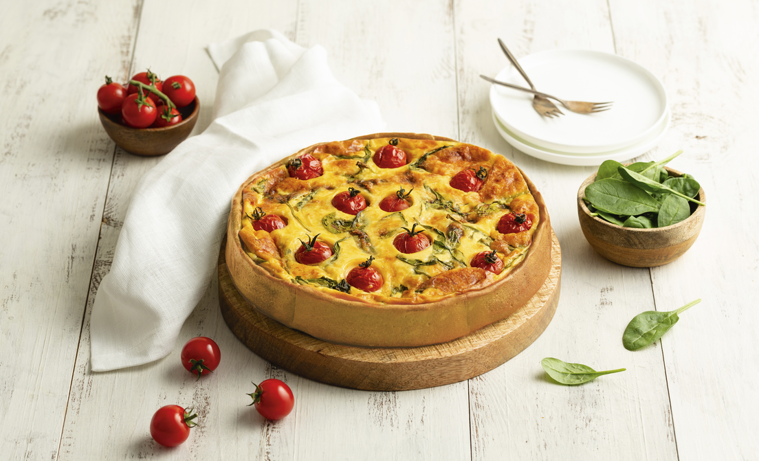 Quiche met zongedroogde tomaatjes