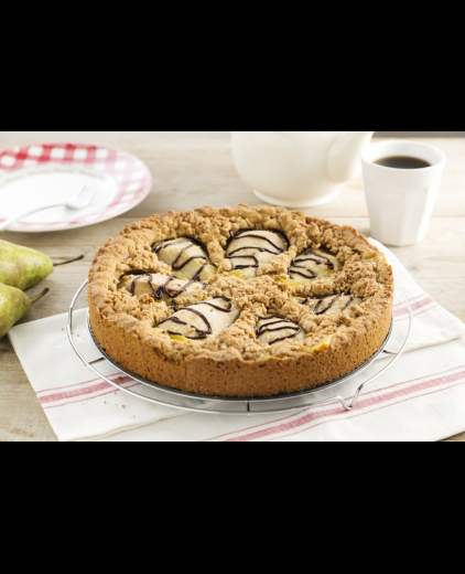 Havermout perentaart met room en kokos