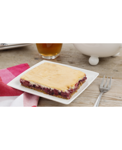 Havermout-kwark plaatkoek met kersen