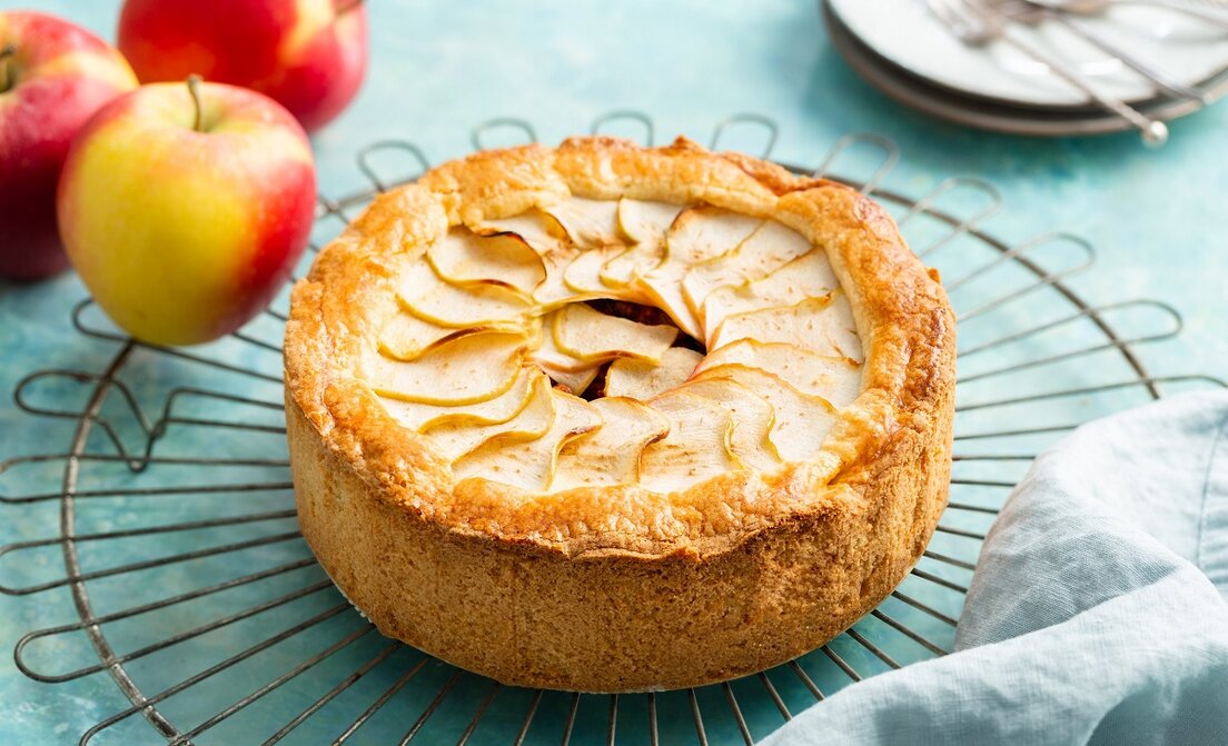 Klein appeltaartje met peer