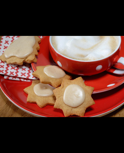 Koffiekoekjes met sinaasappelglazuur en kaneel