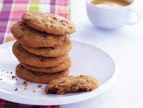 Koekjes met pecannoten en chocolade