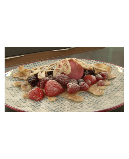 Kanten pannenkoekjes met fruit