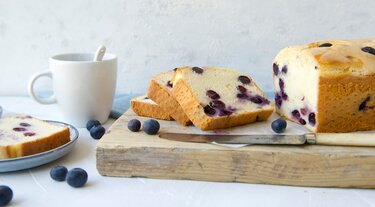Kwarkcake met blauwe bessen