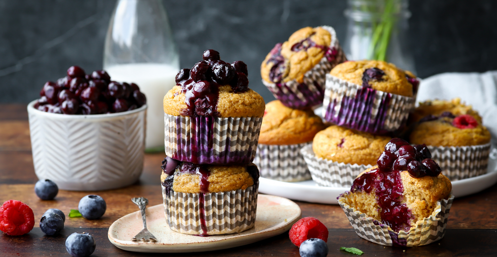 Ontbijtmuffins met bananenmeel