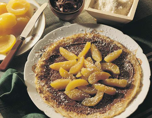 Perzikpannenkoek met kokos