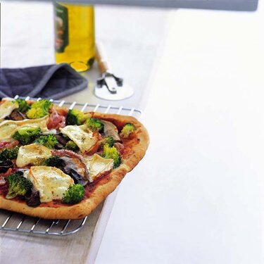 Plaatpizza met portobello en brie