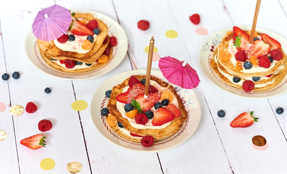 Feestelijke pannenkoektaartjes