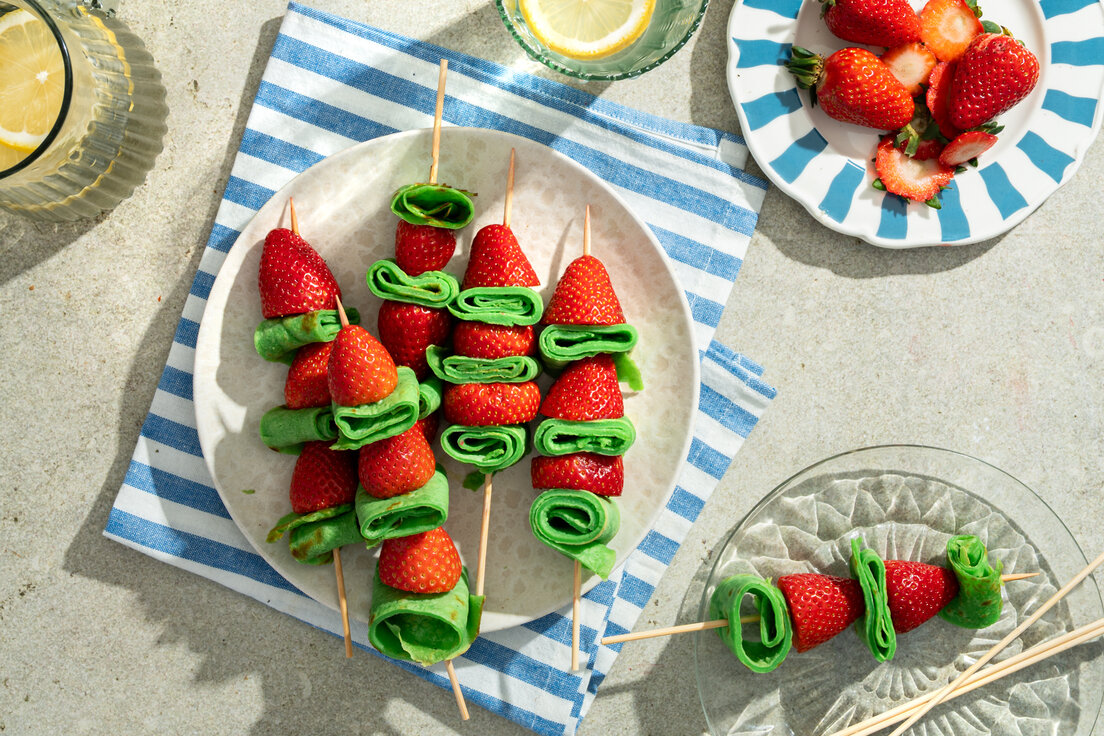 Pandan pannenkoek spiesjes