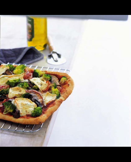 Plaatpizza met portobello en brie