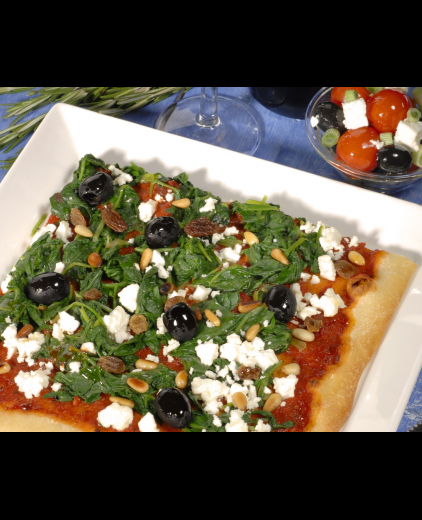 Pizza met spinazie en feta