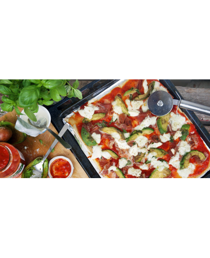 Plaatpizza met vier smaken