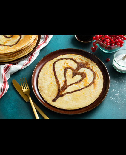 Pannenkoeken met chocolade hartjes
