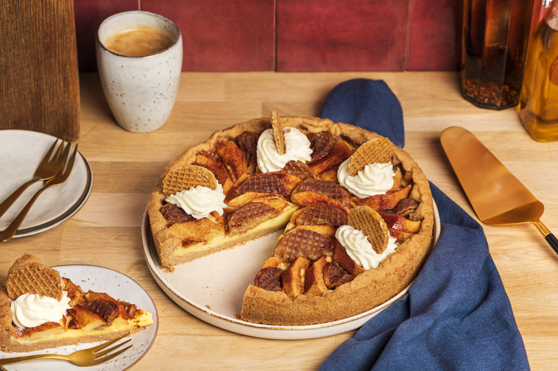 Romige stroopwafel appeltaart