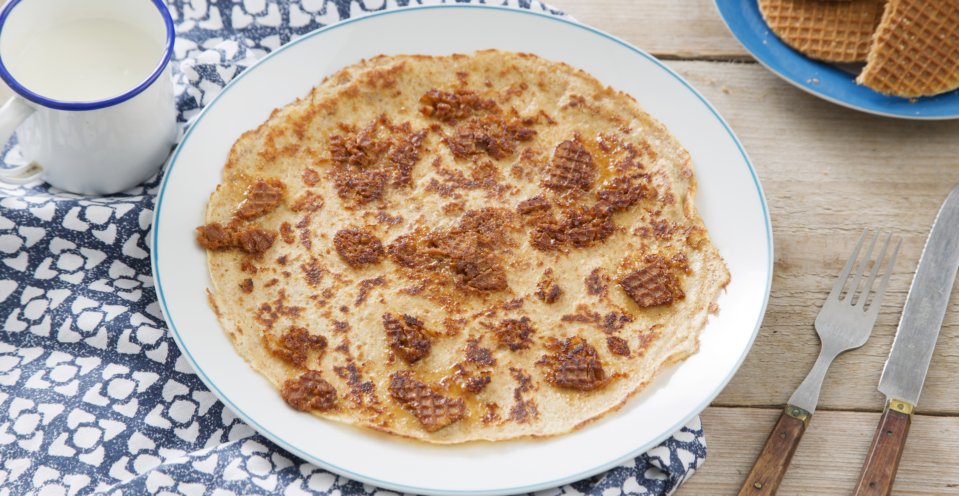 Pannenkoek met stroopwafel