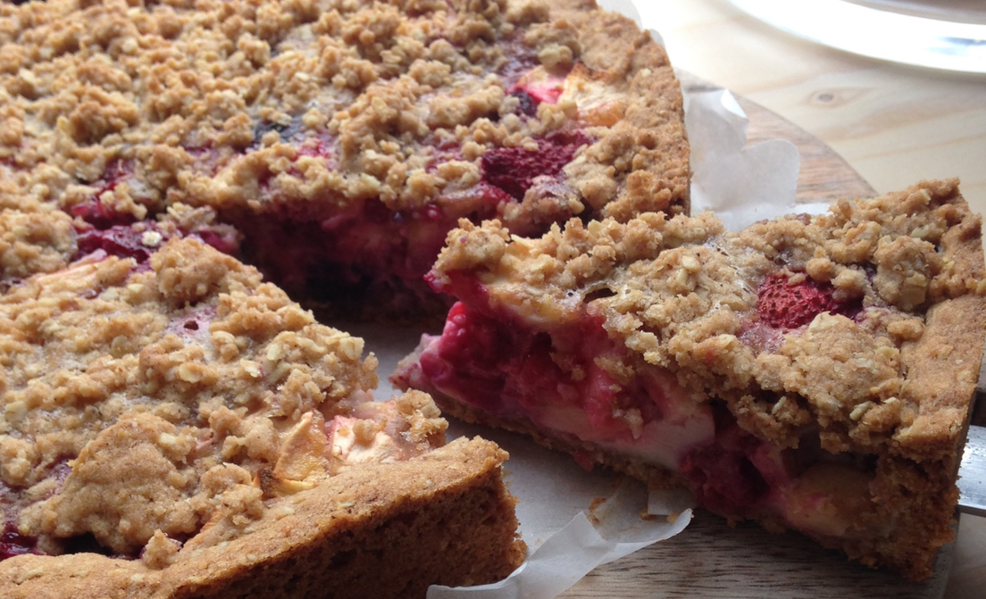 Havermouttaart met rood fruit van Saakje