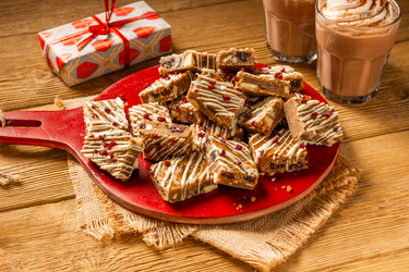 Speculaasboterkoek met cranberry en witte chocolade