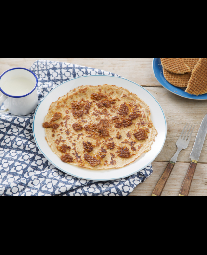 Pannenkoek met stroopwafel