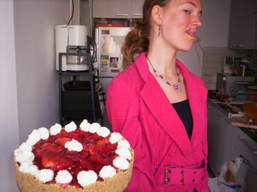simpele aardbeien-mascarpone taart - geen oven nodig!