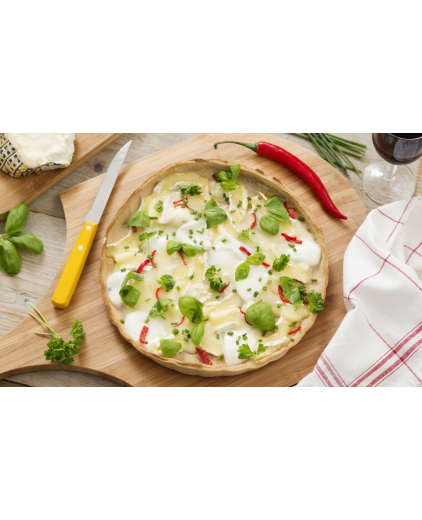 Volkoren Pizza Bianca (met veel kaas en verse kruiden)