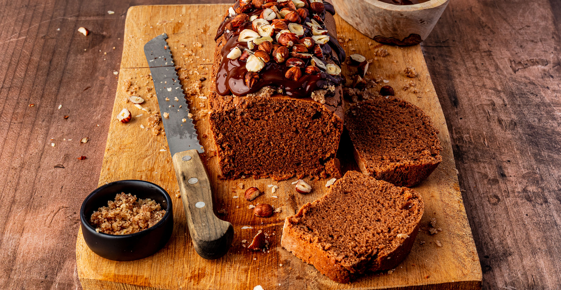 Hazelnootcake met chocolade